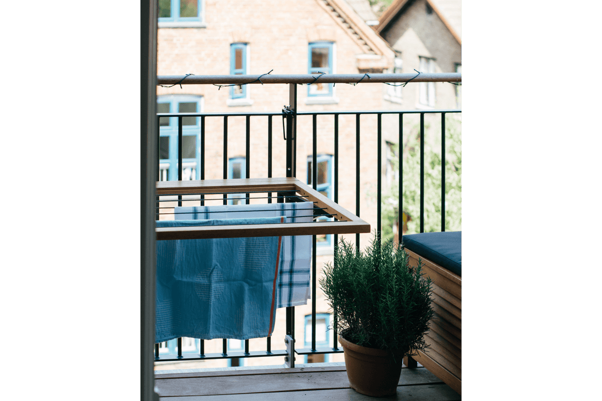 Alma teak hanging table with drying rack 80 x 60 cm