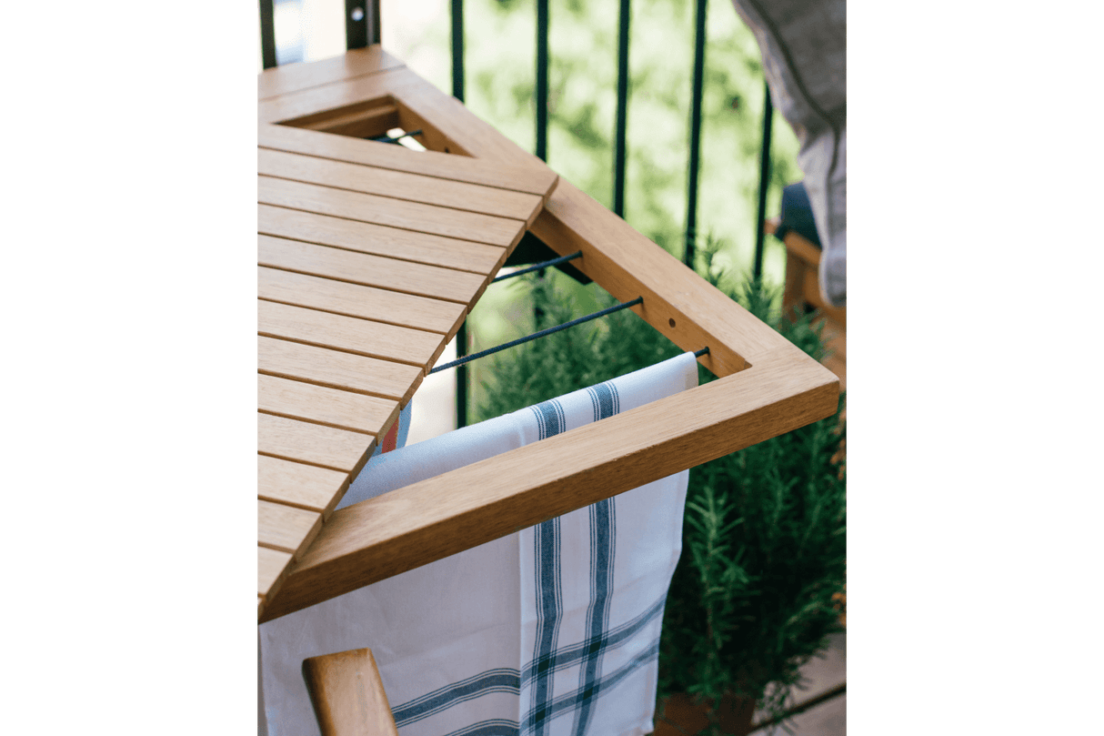Alma teak hanging table with drying rack 80 x 60 cm