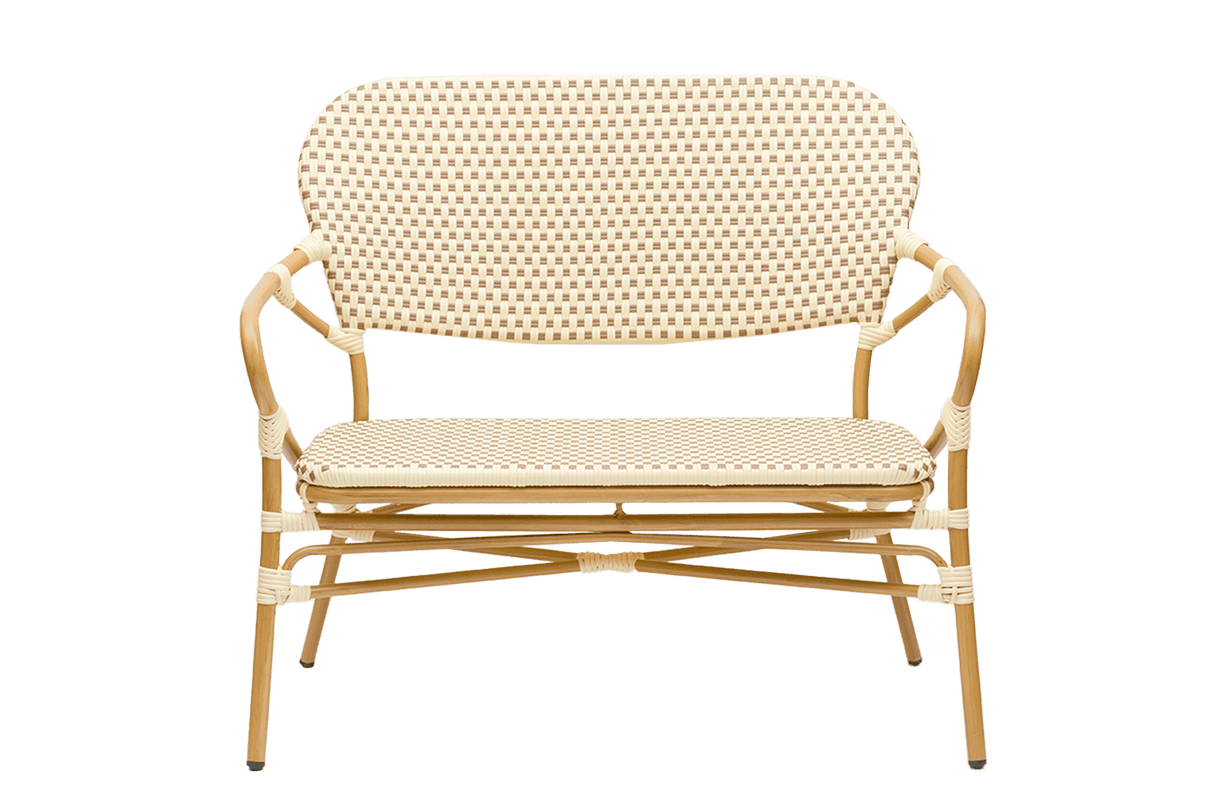 Babette café bench in French weave 108 cm