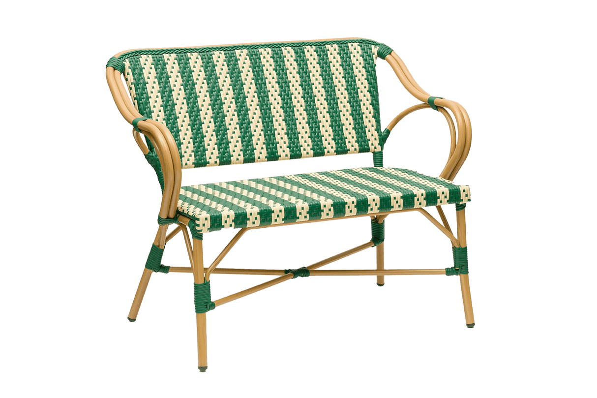 Claire café bench in French weave 108 cm