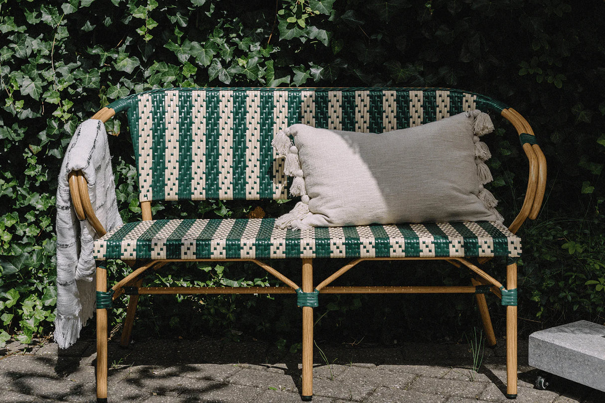 Claire café bench in French weave 130 cm