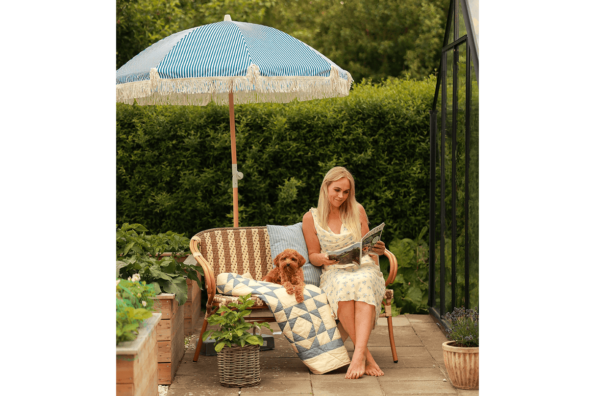 Stine stripe parasol with tilt Ø155 / Ø180 cm