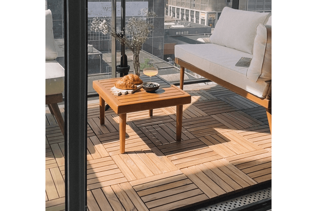 Sandra teak floor tiles