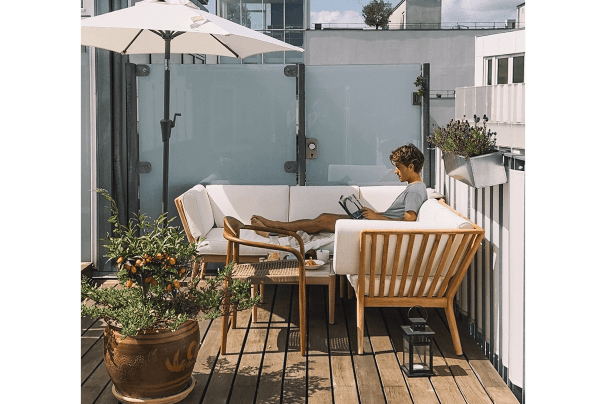 Sienna teak high back lounge sofa - right