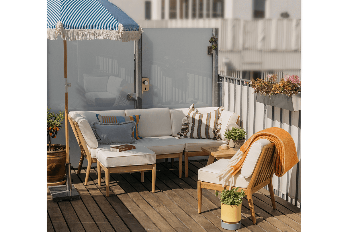 Sienna teak high back lounge sofa - left