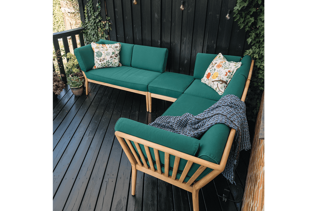 Sienna teak high back lounge sofa - right