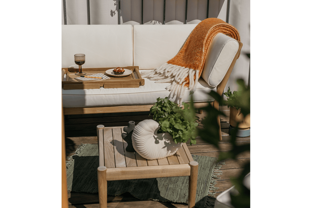 Sienna teak high back lounge sofa - right