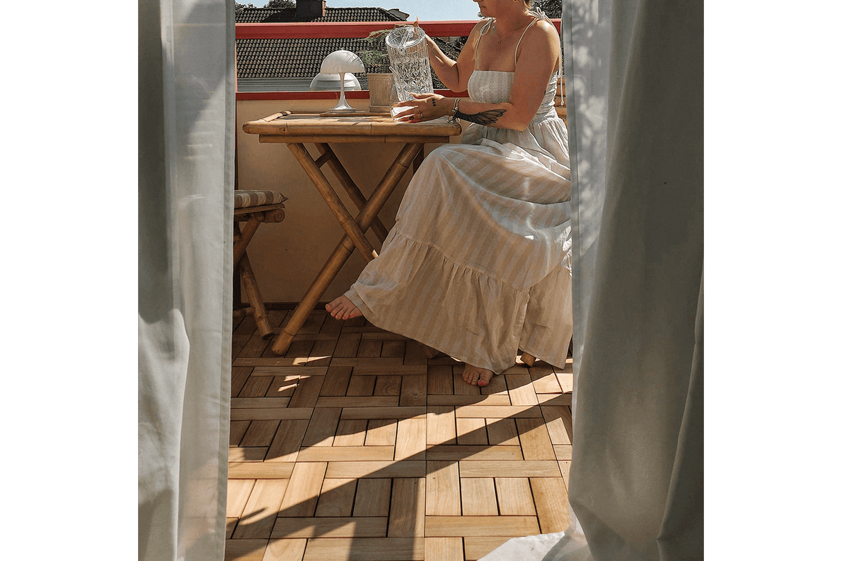 Tanja teak floor tiles