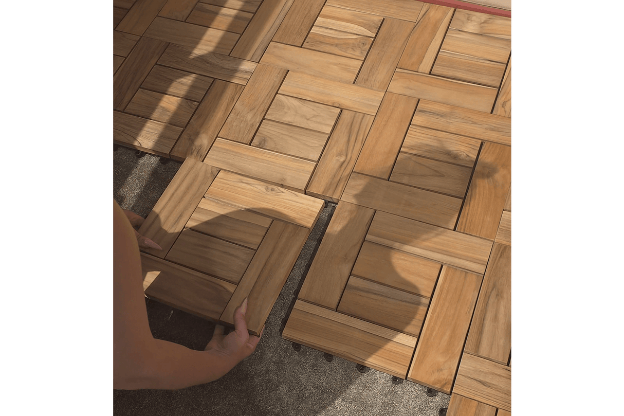 Tanja teak floor tiles