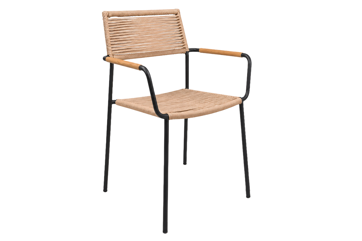 Freja wicker chair with armrest