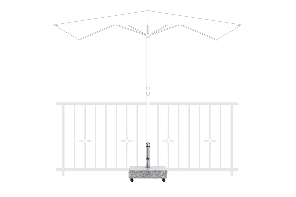 Derby granite parasol base with wheels 25 kg