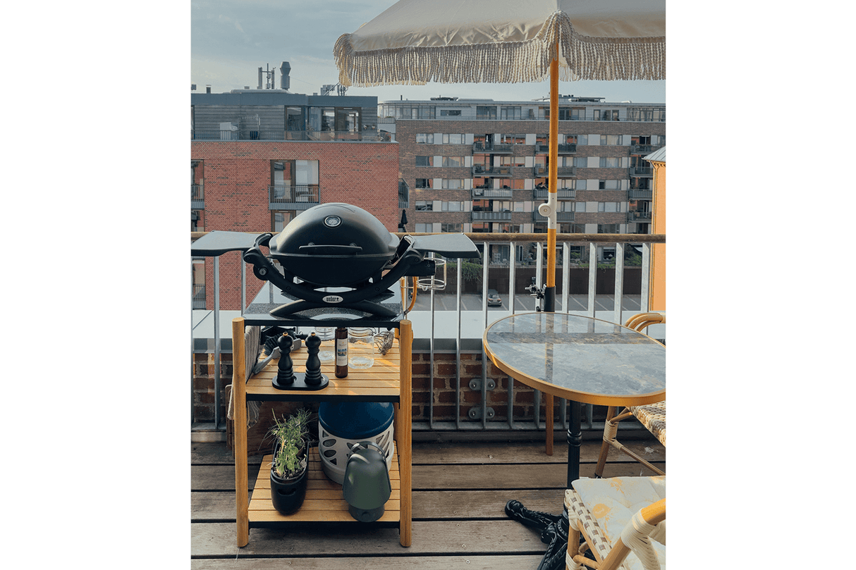 Dora teak barbecue table with granite top 60 x 50 cm