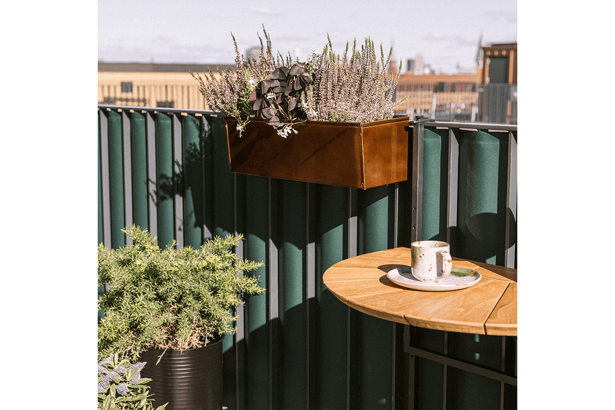 Liva copper balcony flower box with self-watering system 60 / 80 / 100 cm