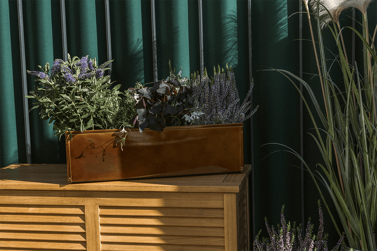 Liva copper balcony flower box without bracket 60 / 80 / 100 cm