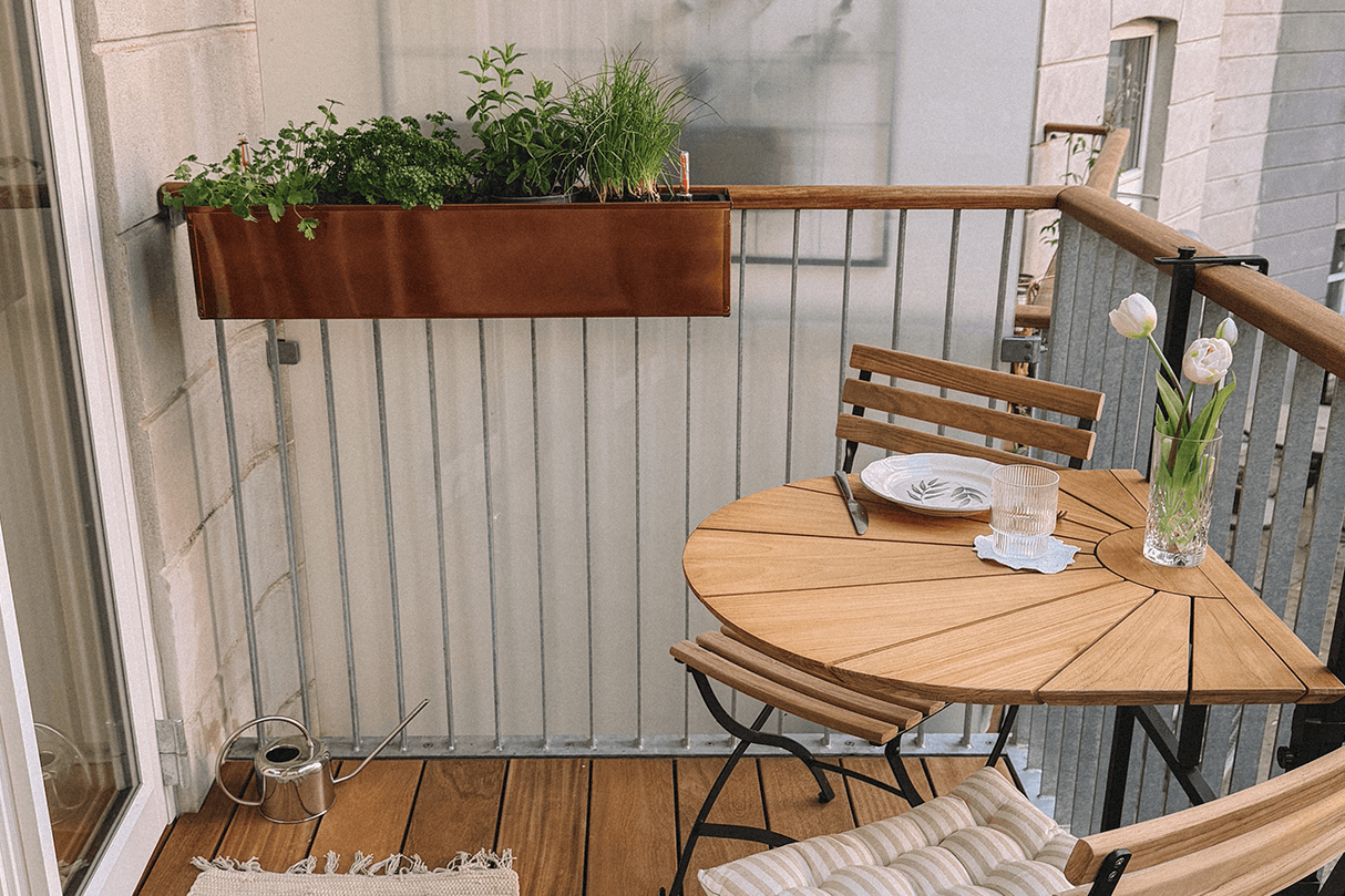 Liva copper balcony flower box with self-watering system 60 / 80 / 100 cm