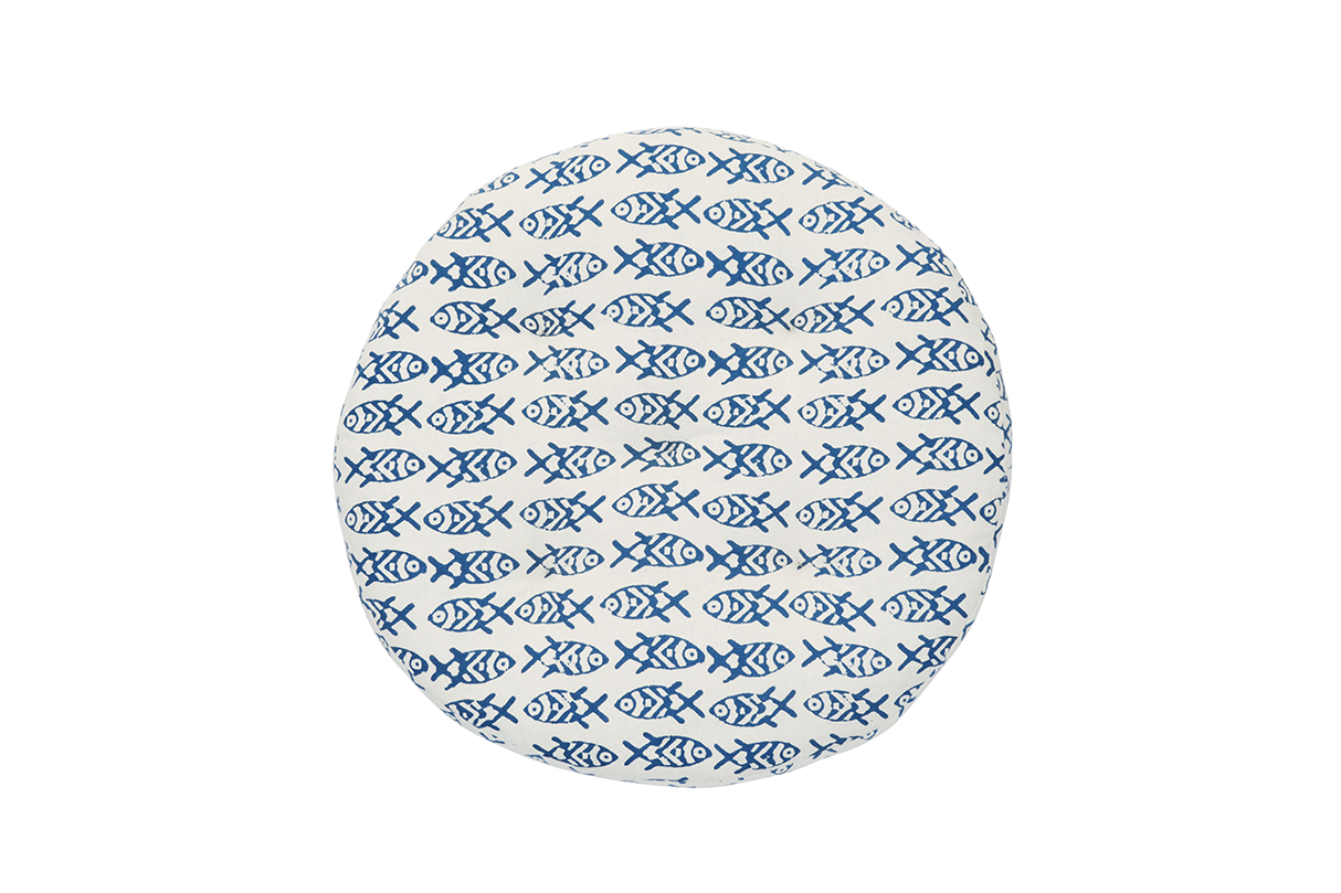 Round seat cushion with print Ø45 cm