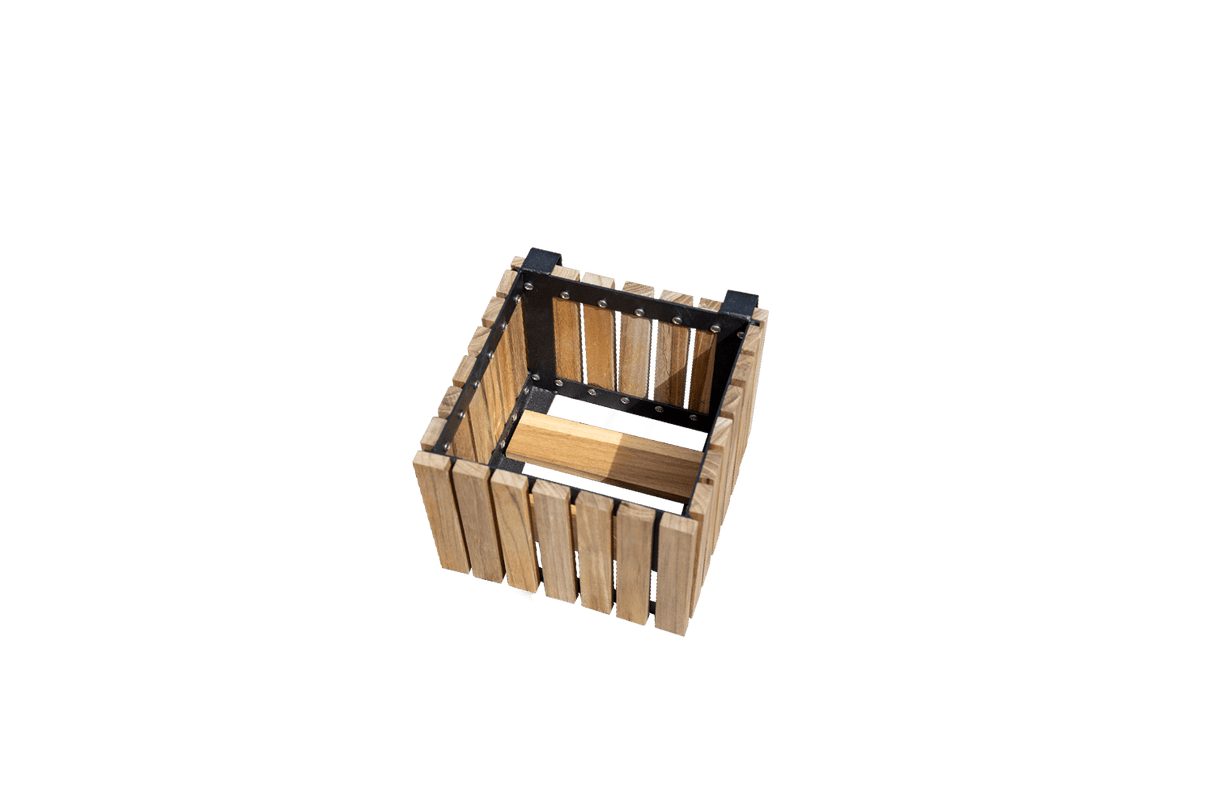 Malou teak plant box for wall grid 17 x 17 cm