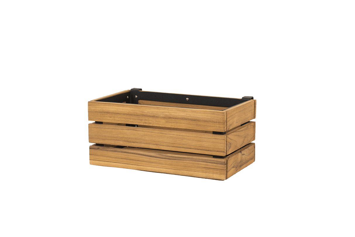 Mille teak plant box for wall grid 30 x 17 cm