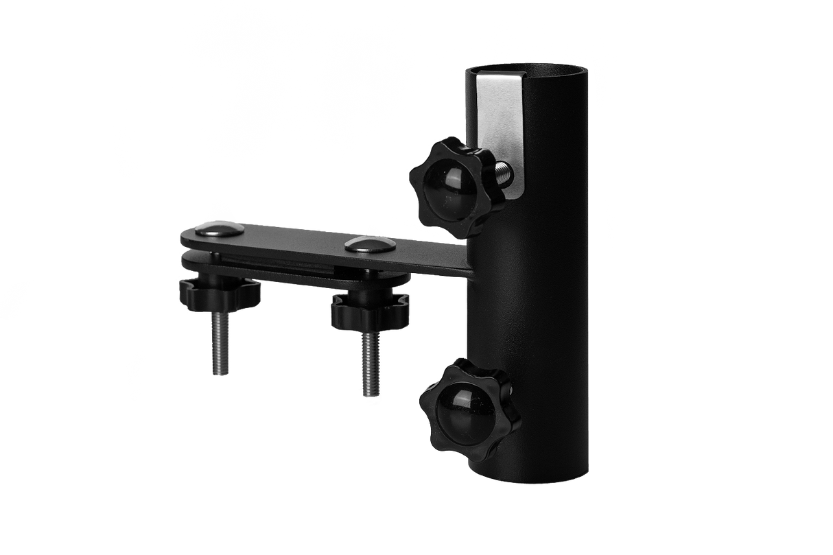 Pil parasol bracket for flat top railing