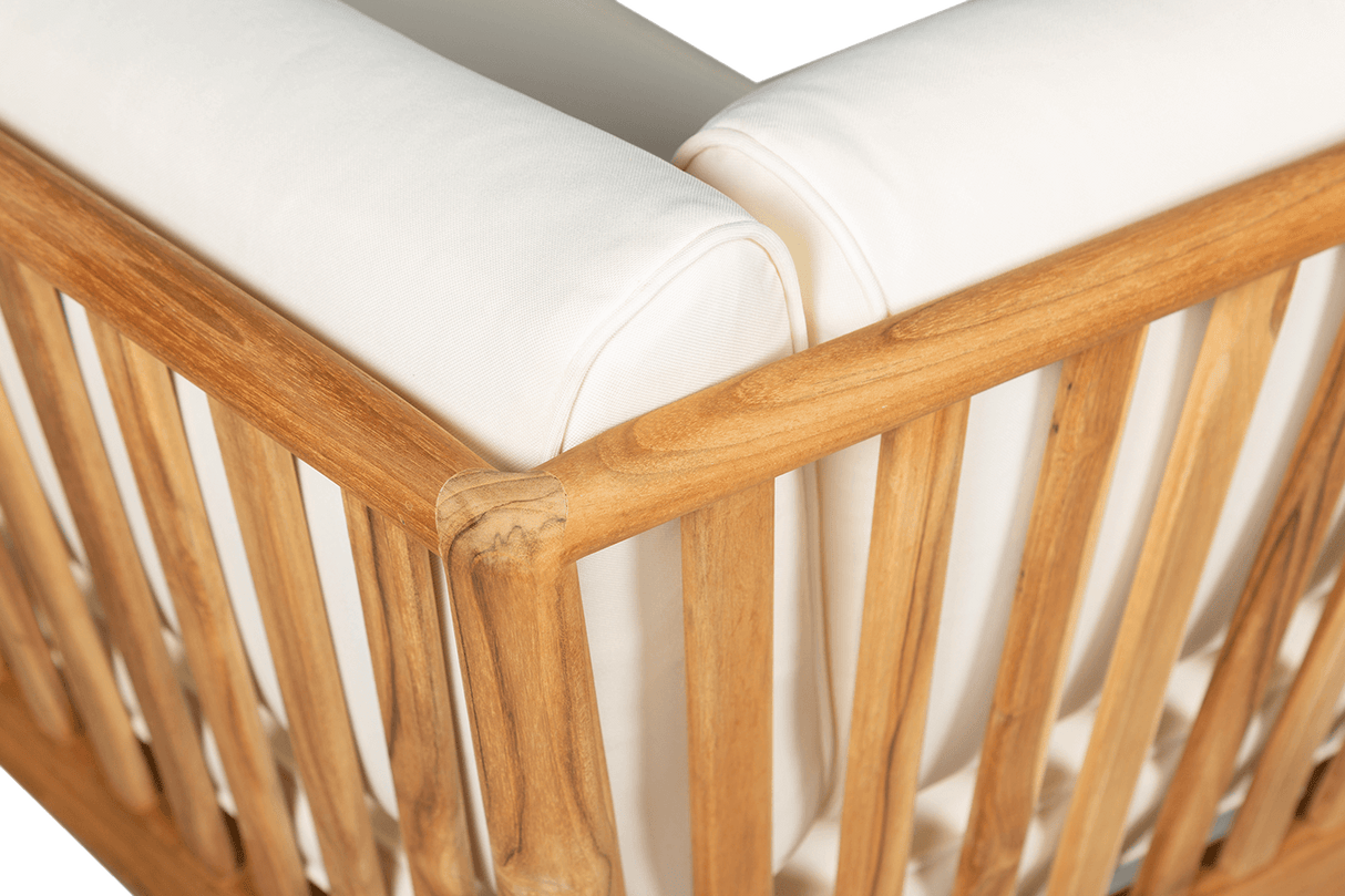 Sienna teak high back lounge sofa - left