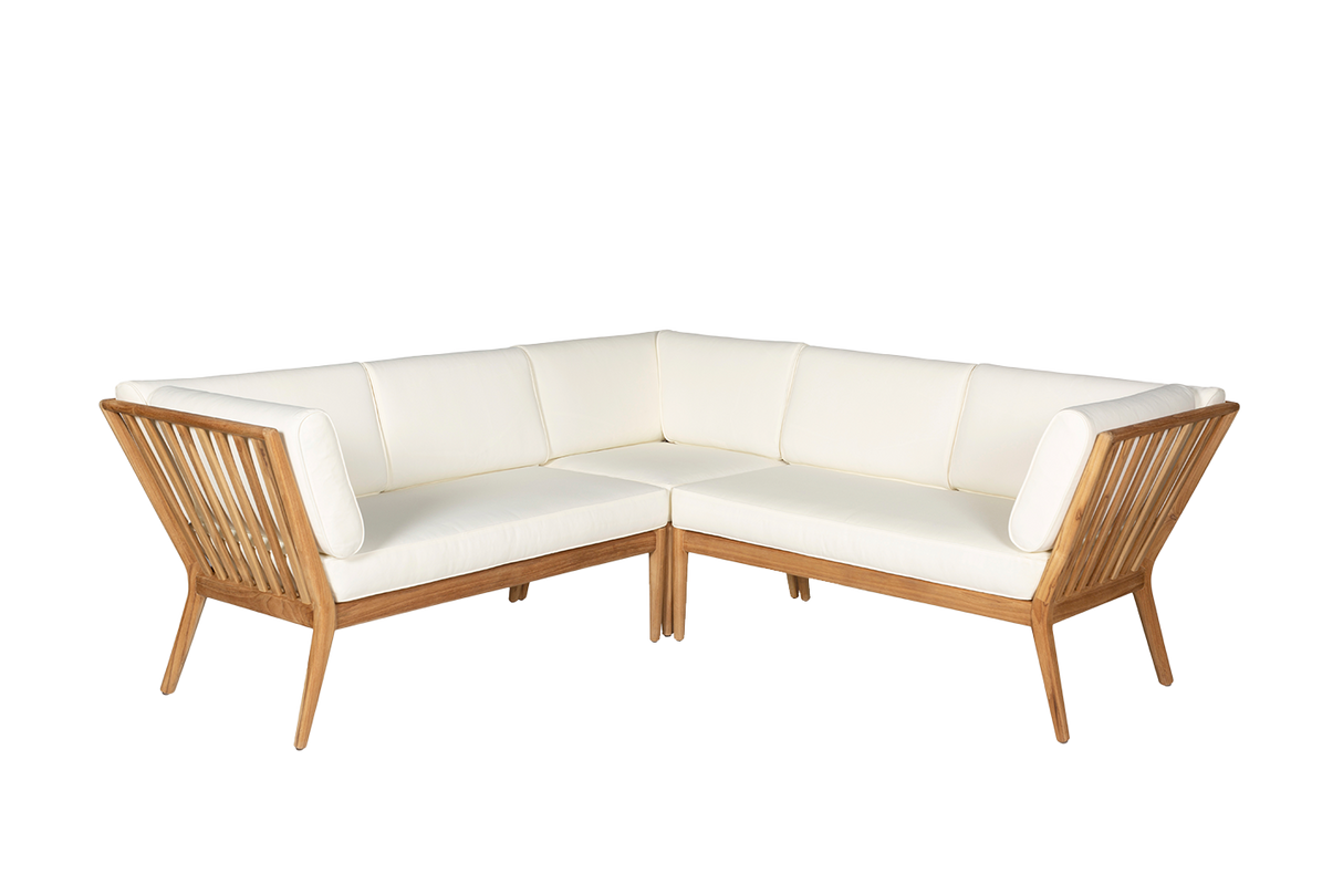 Sienna teak high back lounge sofa - left