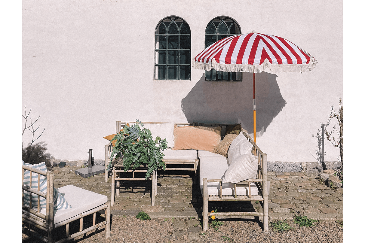 Stine stripe parasol with tilt Ø155 / Ø180 cm