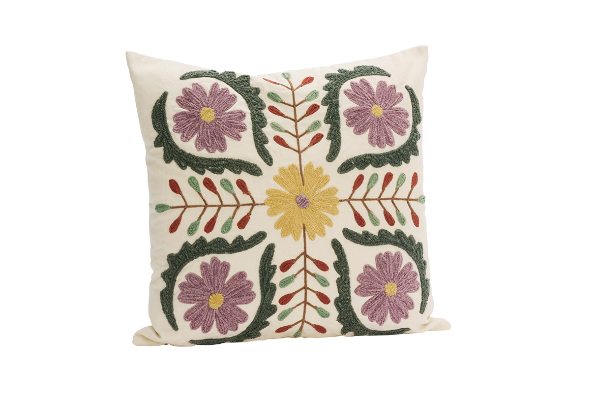 Suzani embroidered pillowcase 45 x 45 cm