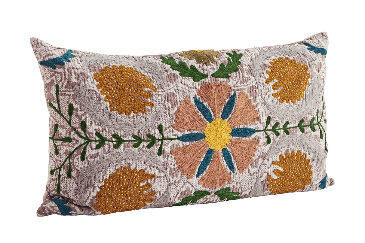 Suzani embroidered pillowcase 90 x 50 cm