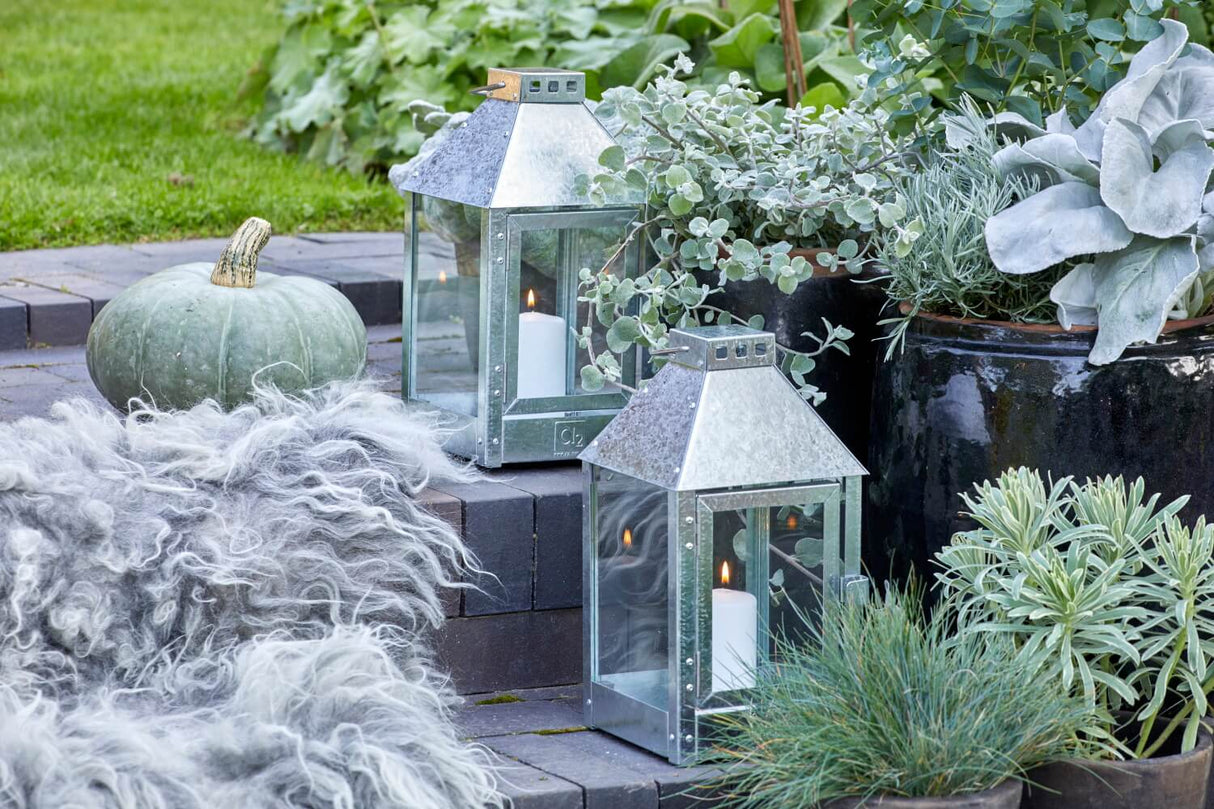A2 living galvanized iron lantern 17 x 33,5 cm