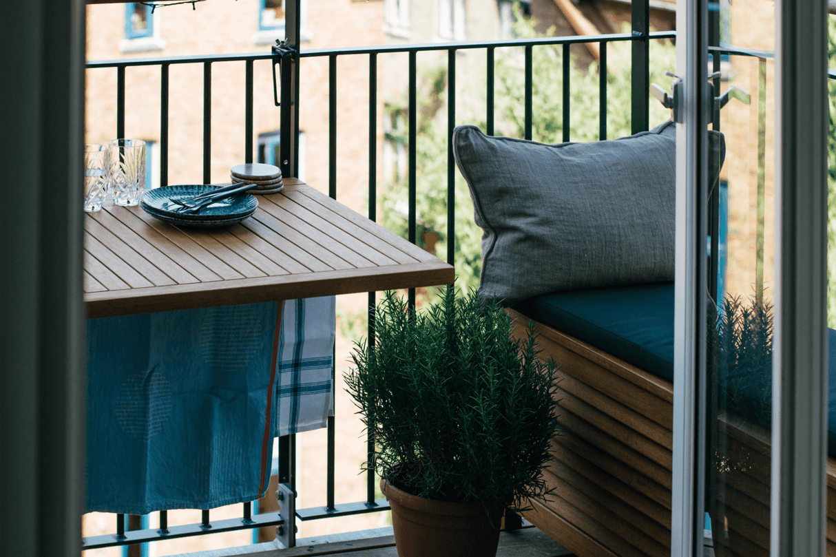 Alma teak hanging table with drying rack 100 x 60 cm