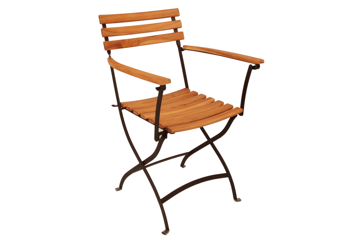 Karla teak folding chair with armrest