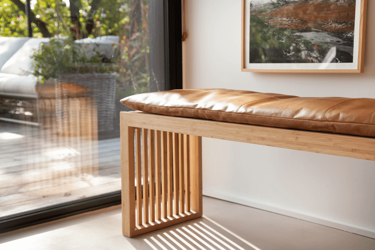 Leather cushion 104 x 35 cm