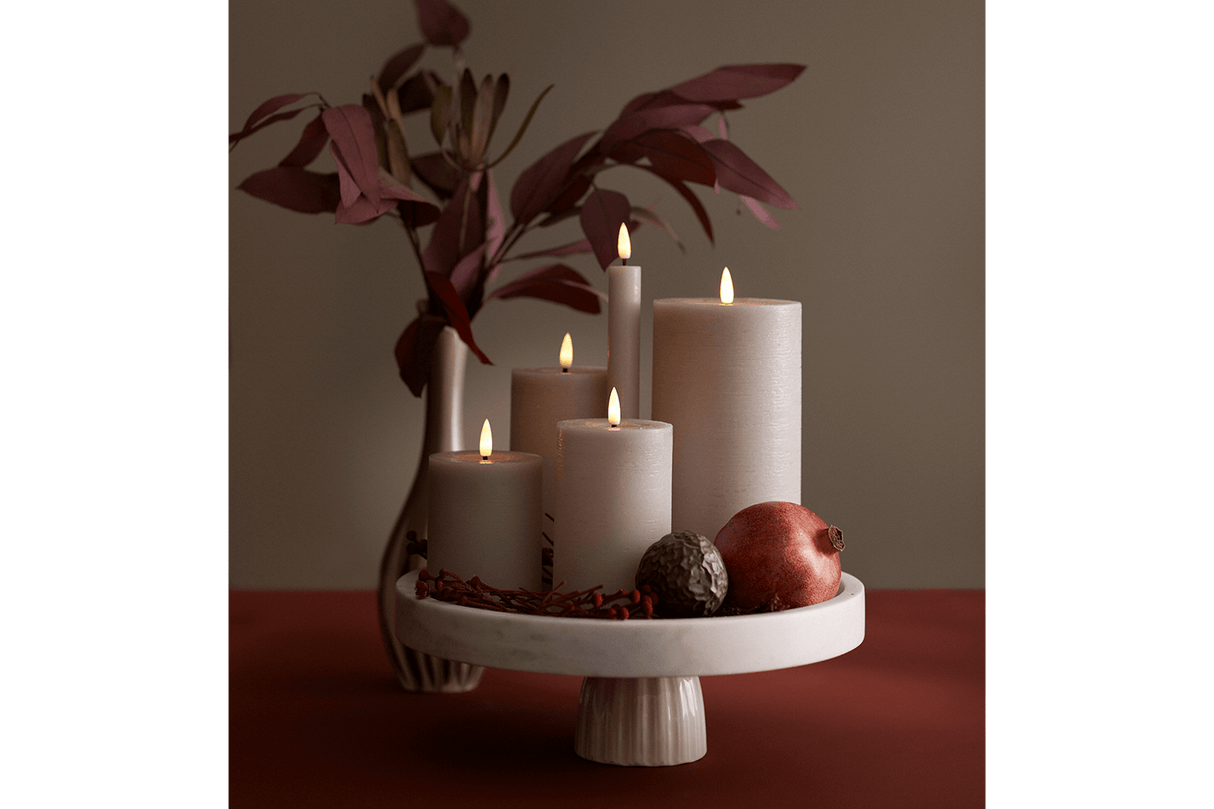 LED rustic block candles Ø7 cm