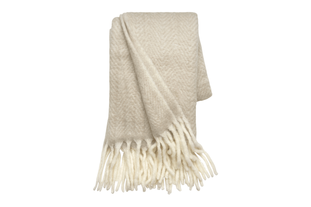 Mathea wool blanket with herringbone pattern