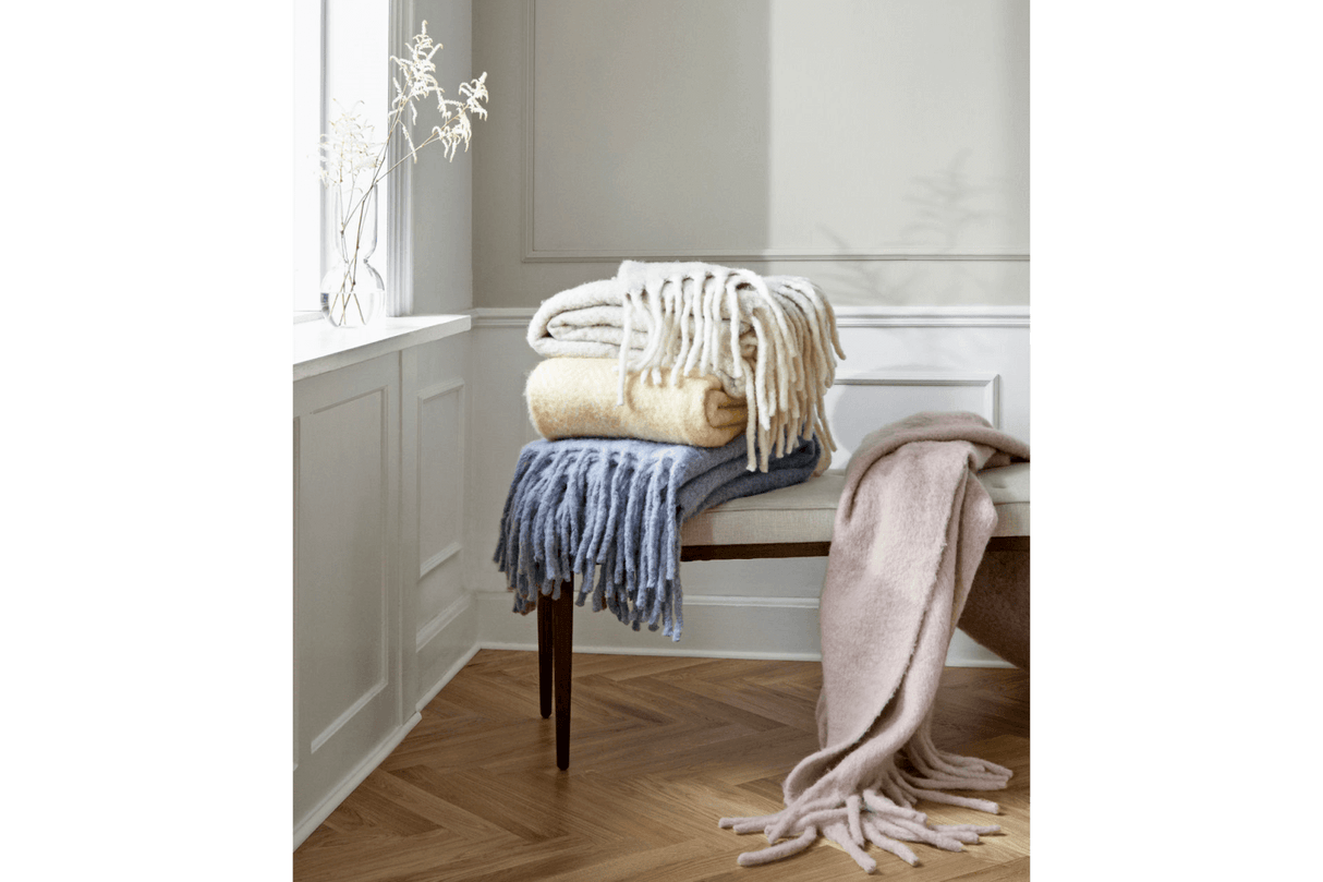 Mathea wool blanket with herringbone pattern