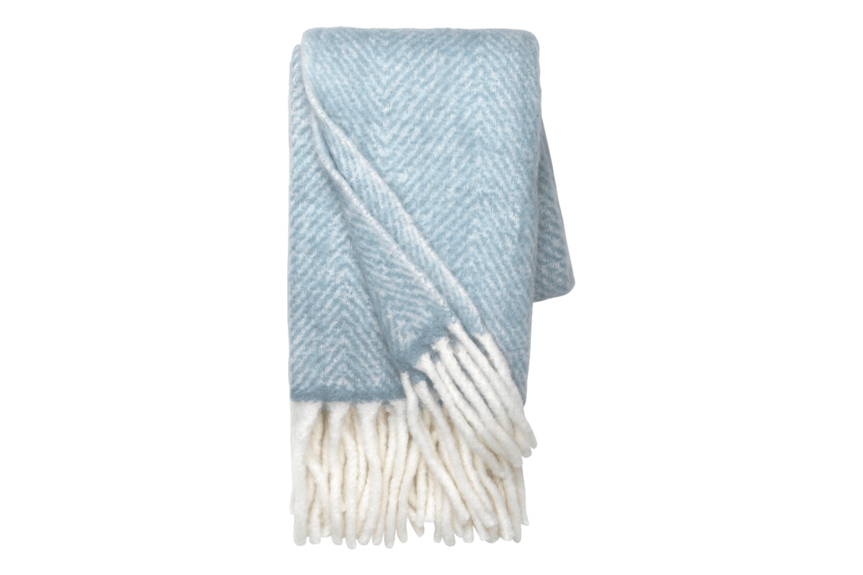 Mathea wool blanket with herringbone pattern