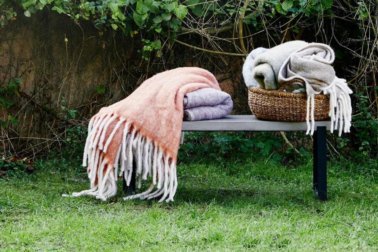 Mathea wool blanket with herringbone pattern