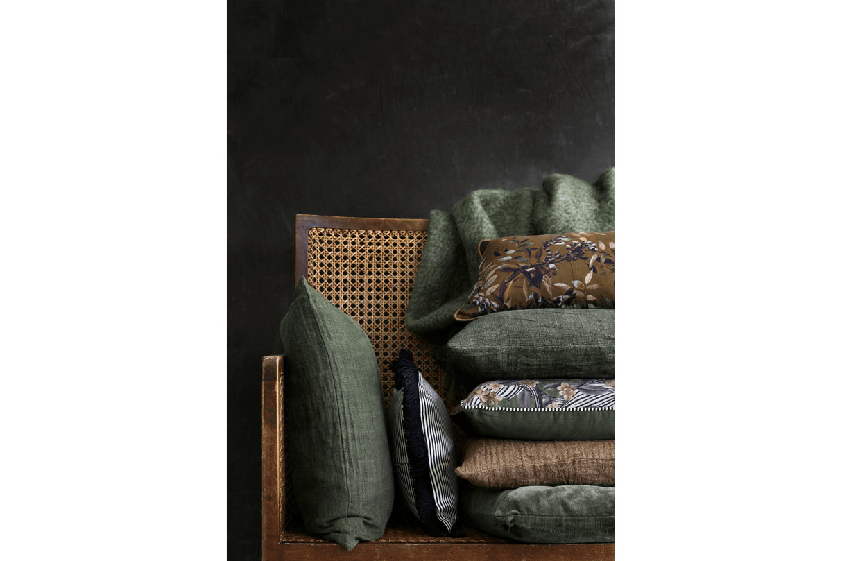 Mathea wool blanket with herringbone pattern