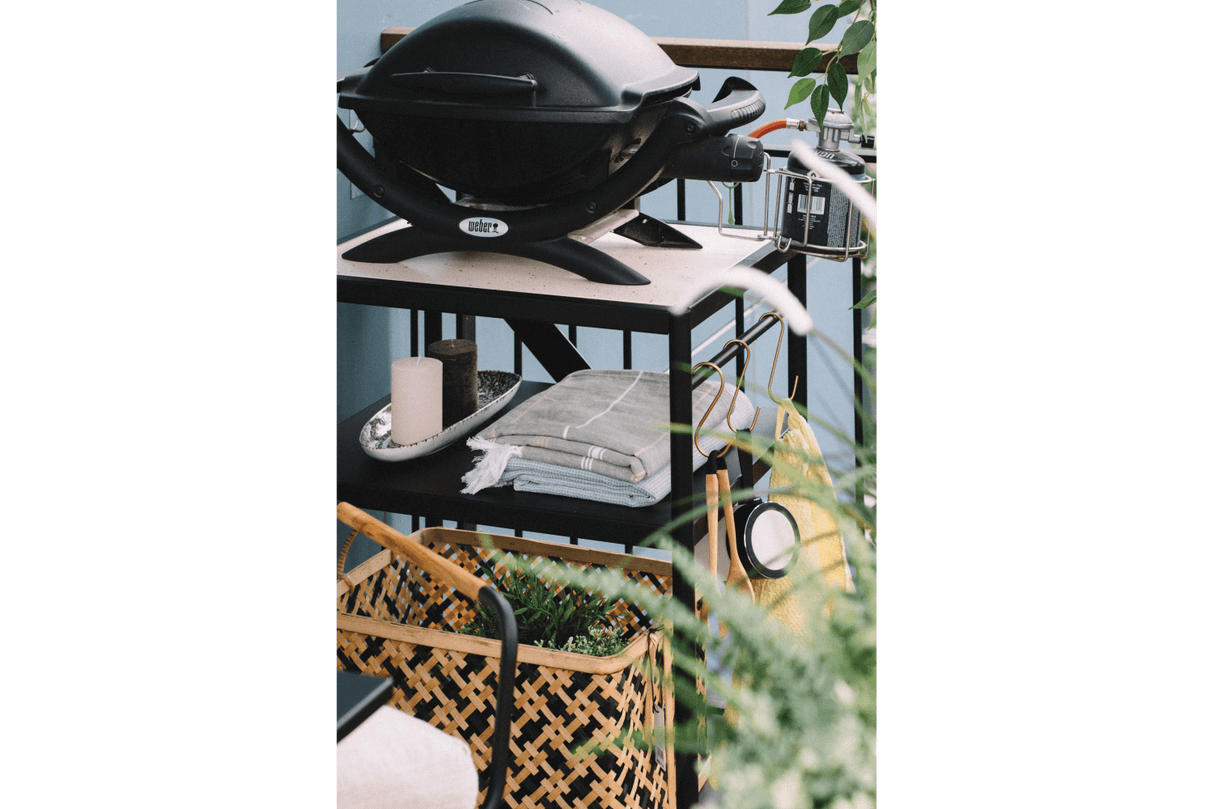 Dora metal barbecue table with super stone top 60 x 50 cm