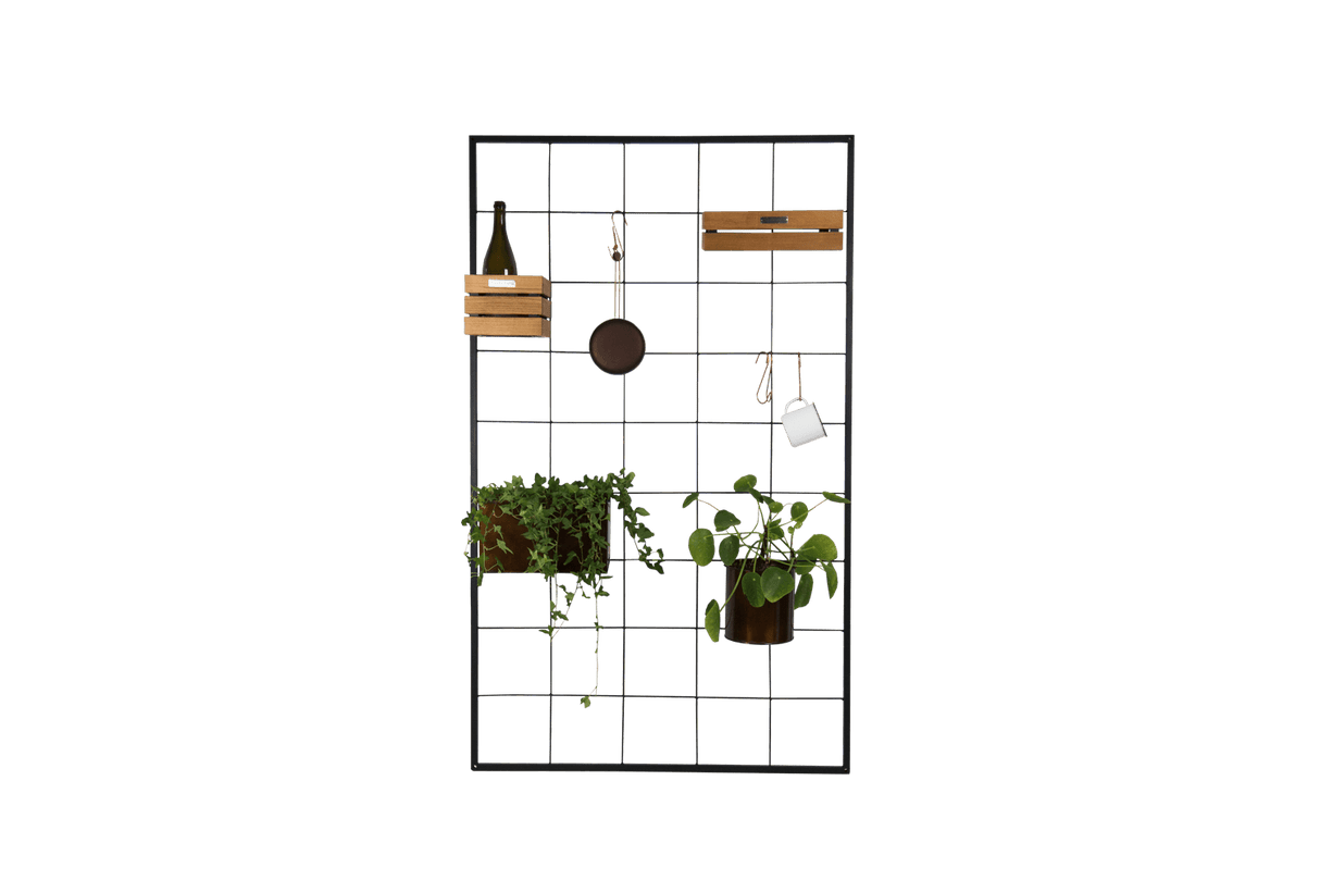 Fiona green plant box for wall grid 14 x 14 / 17 x 17 cm