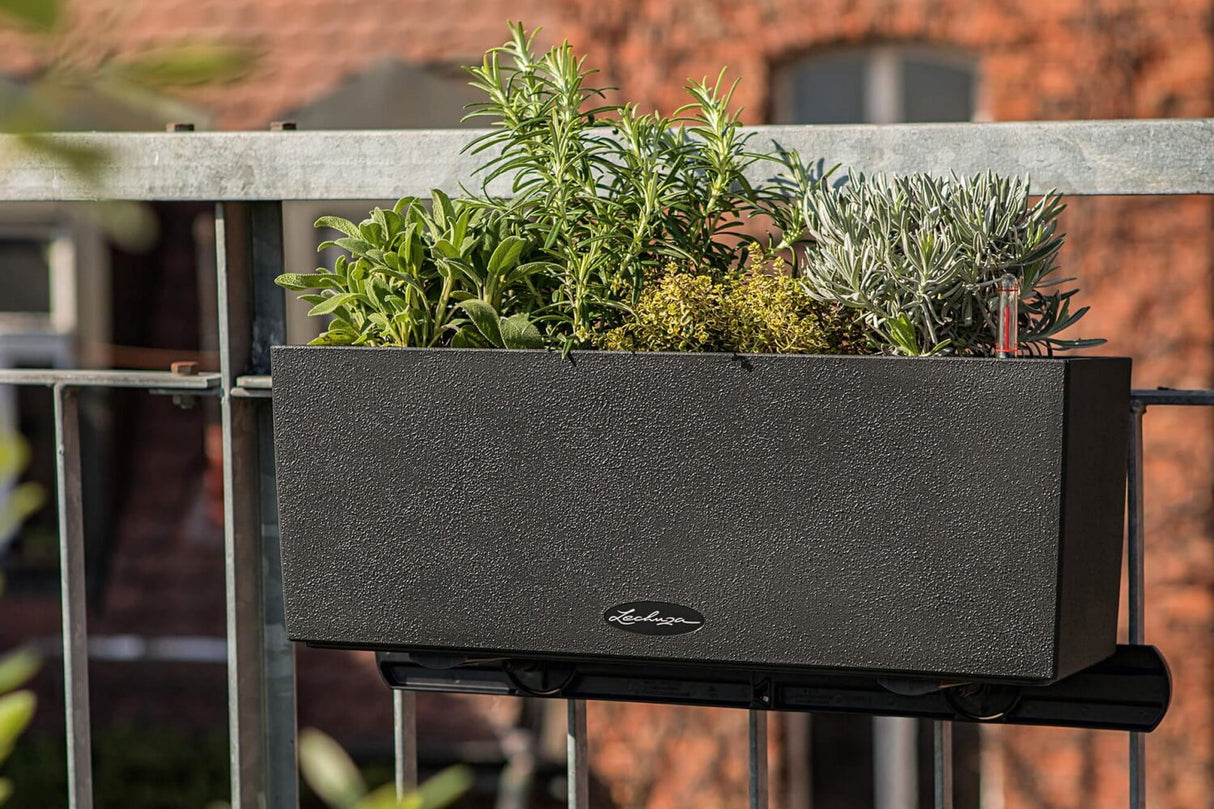 Stone balcony flower box with self watering system 50 cm