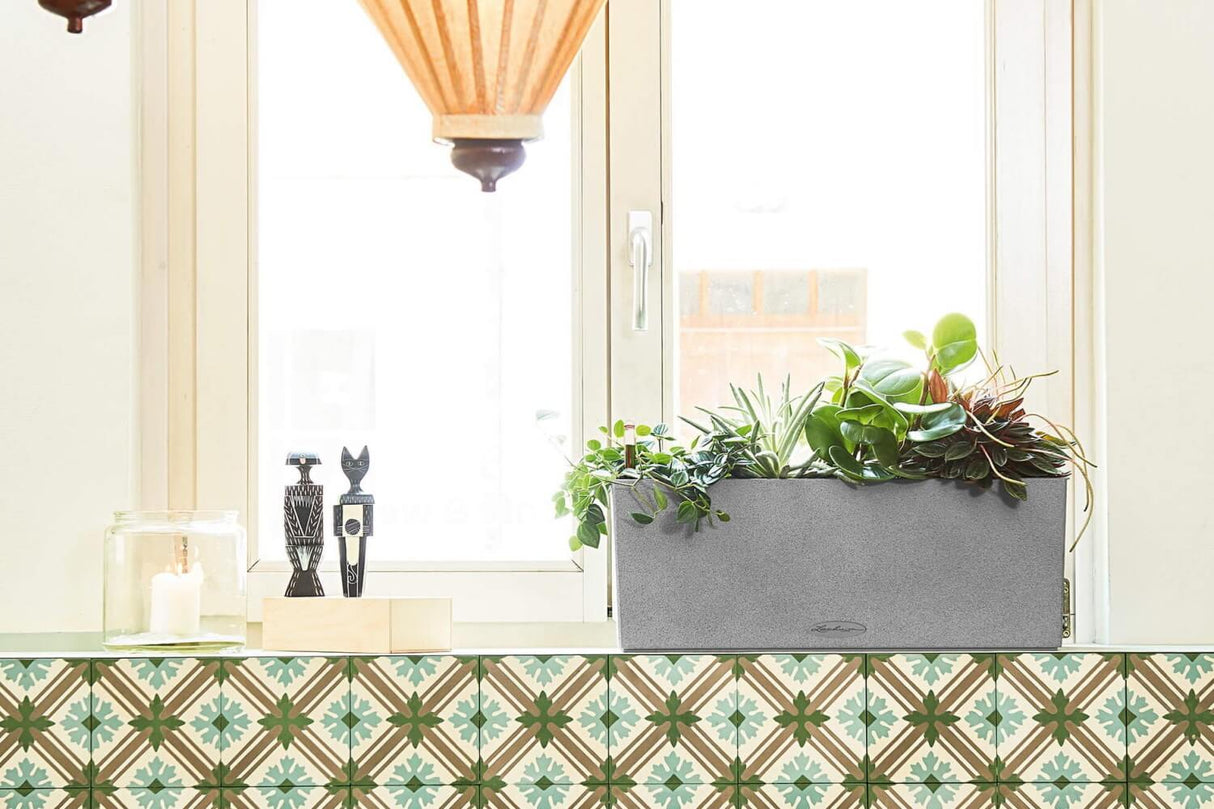 Stone balcony flower box with self watering system 50 cm