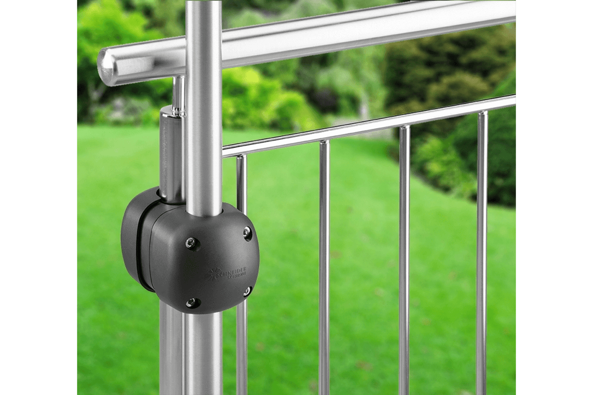 Maxi parasol bracket for round railings