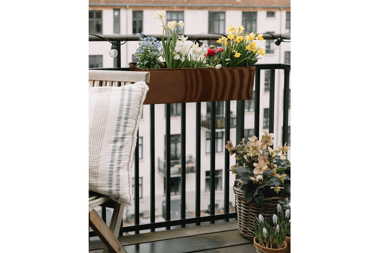Sofie copper balcony flower boxes 60 / 80 cm