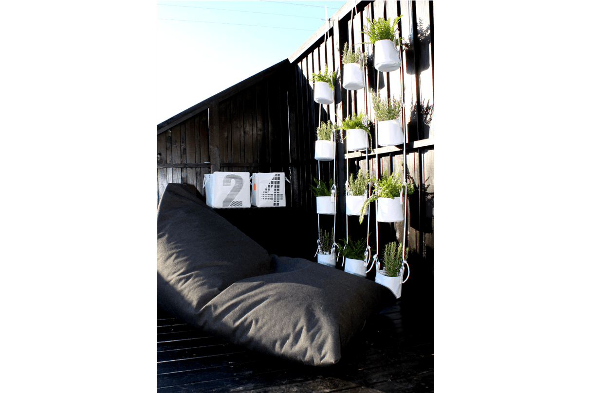 Vertical hanging flowerpots for wall and ceiling