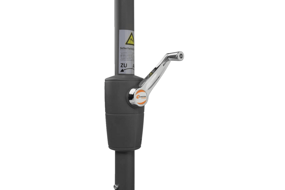 Tunis solid color parasol with hoist and tilt 270 x 150 cm