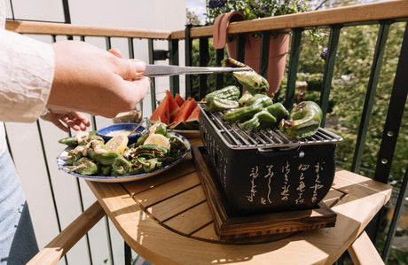 Louisa Lorang's recipe for Padrón Peppers with tahini dressing