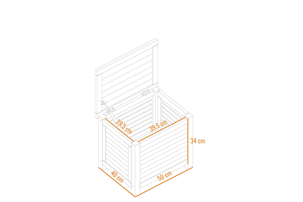 Agnes teak storage bench 50 cm