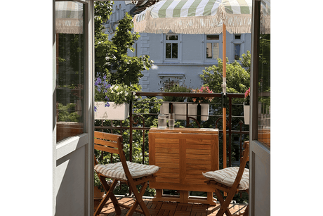 Stine stripe parasol with tilt Ø155 / Ø180 cm