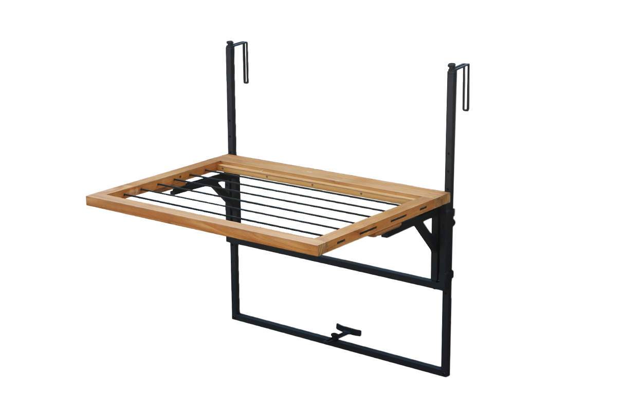 Alma teak hanging table with drying rack 80 x 60 cm